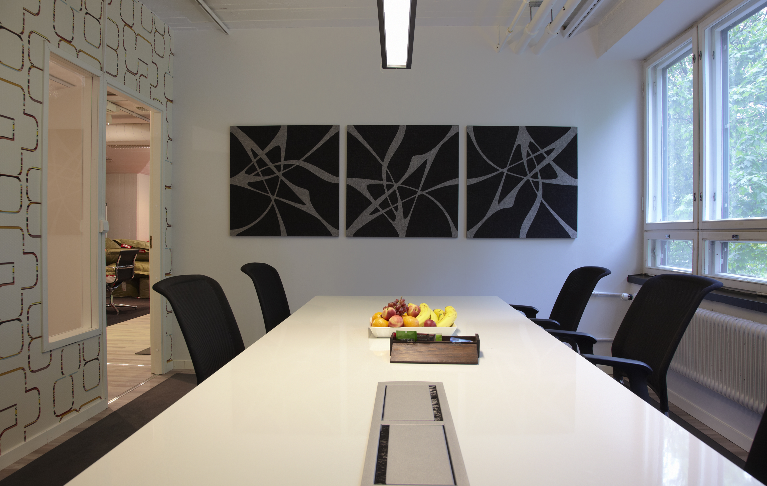 fraster, filt, Plus, felt, uldfilt, akustik, udsmykning, indretning, design, akustik panel, lyddæmpning, twister, akustik panel, filtfarver