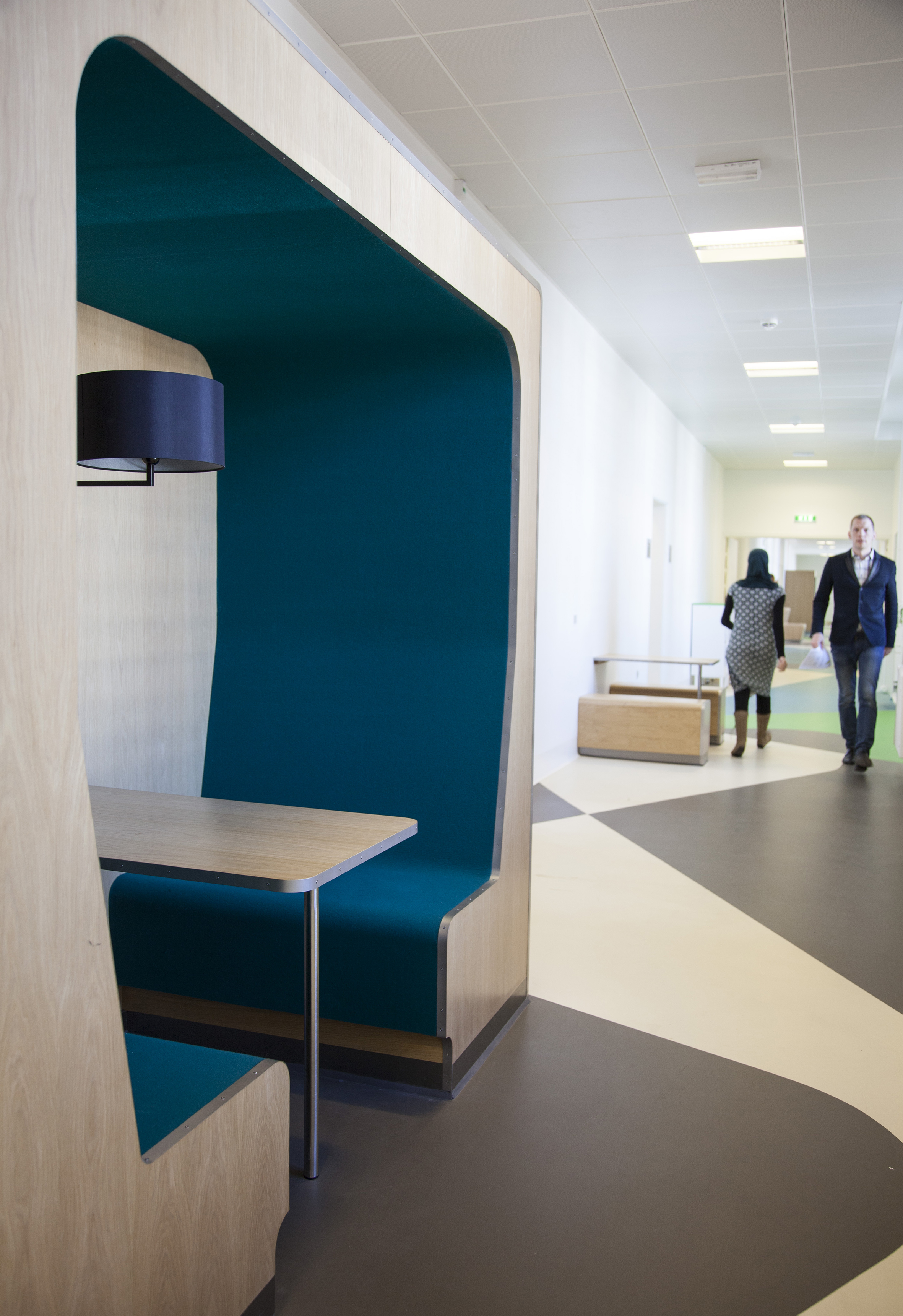 Filt på væggen i studieboks