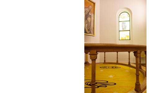 Altertæppe i kirke i Fraster filt