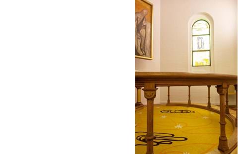 Altertæppe i kirke i Fraster filt