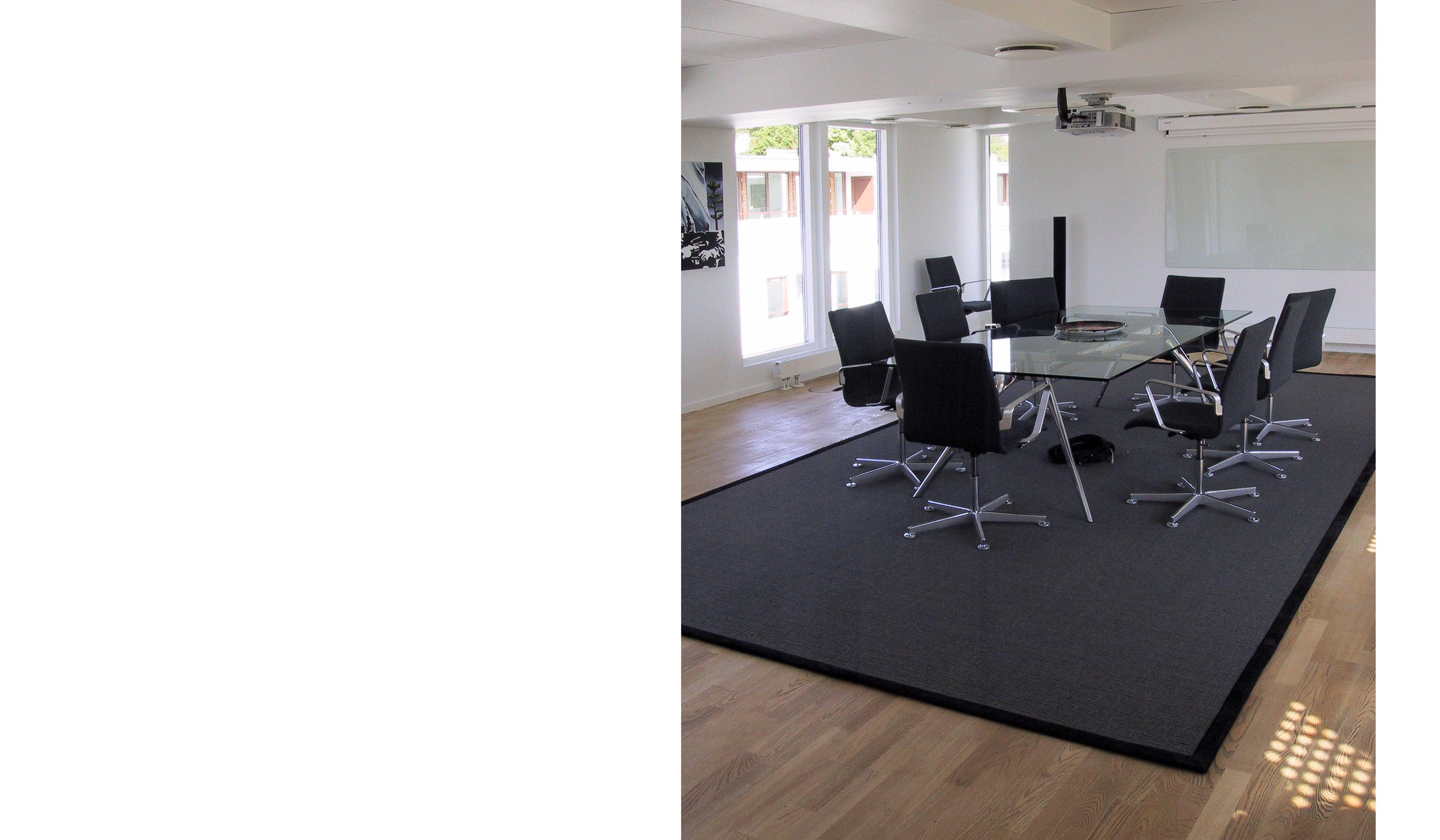 Fraster sisal afpasset tæppe på kontor