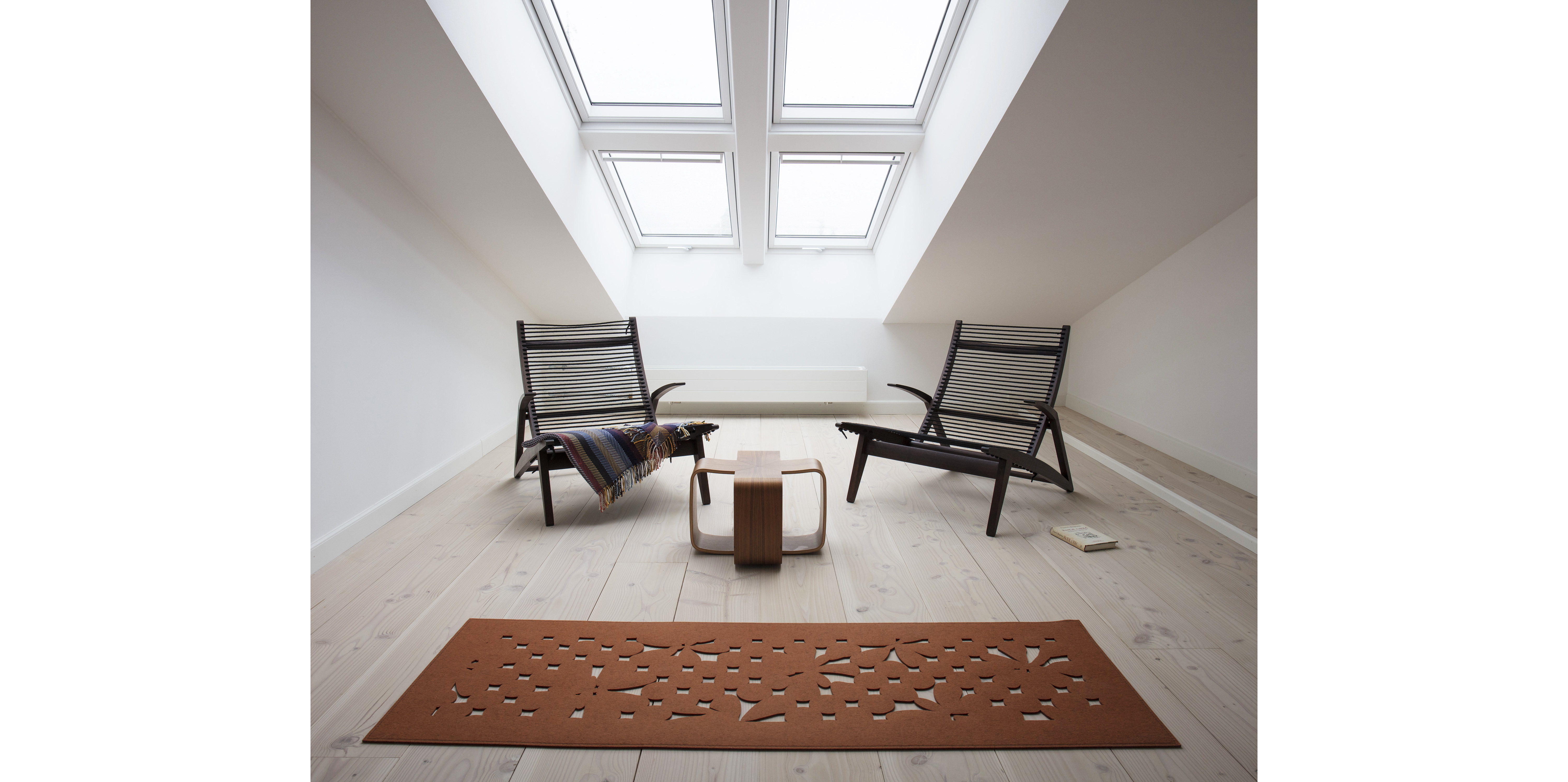 Filt tæppe, Design Flowerpot, peach