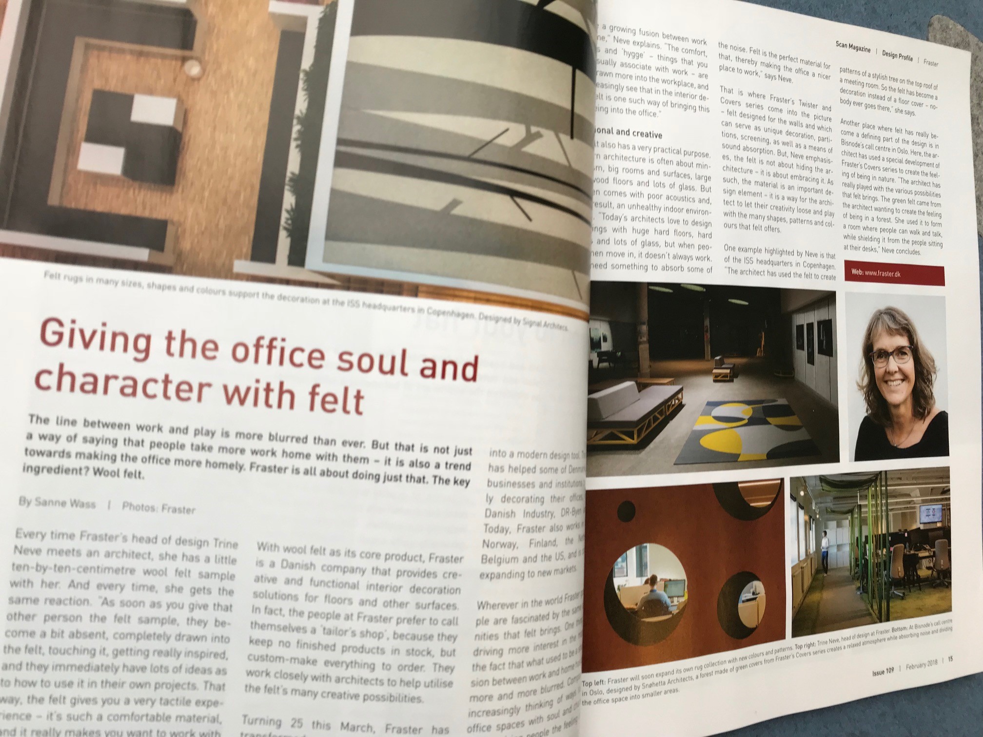scan Magazine, filt, nyt om fraster, office with felt, Sanne Wass