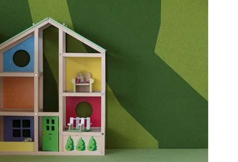 grøn uldfilt væg udsmykning