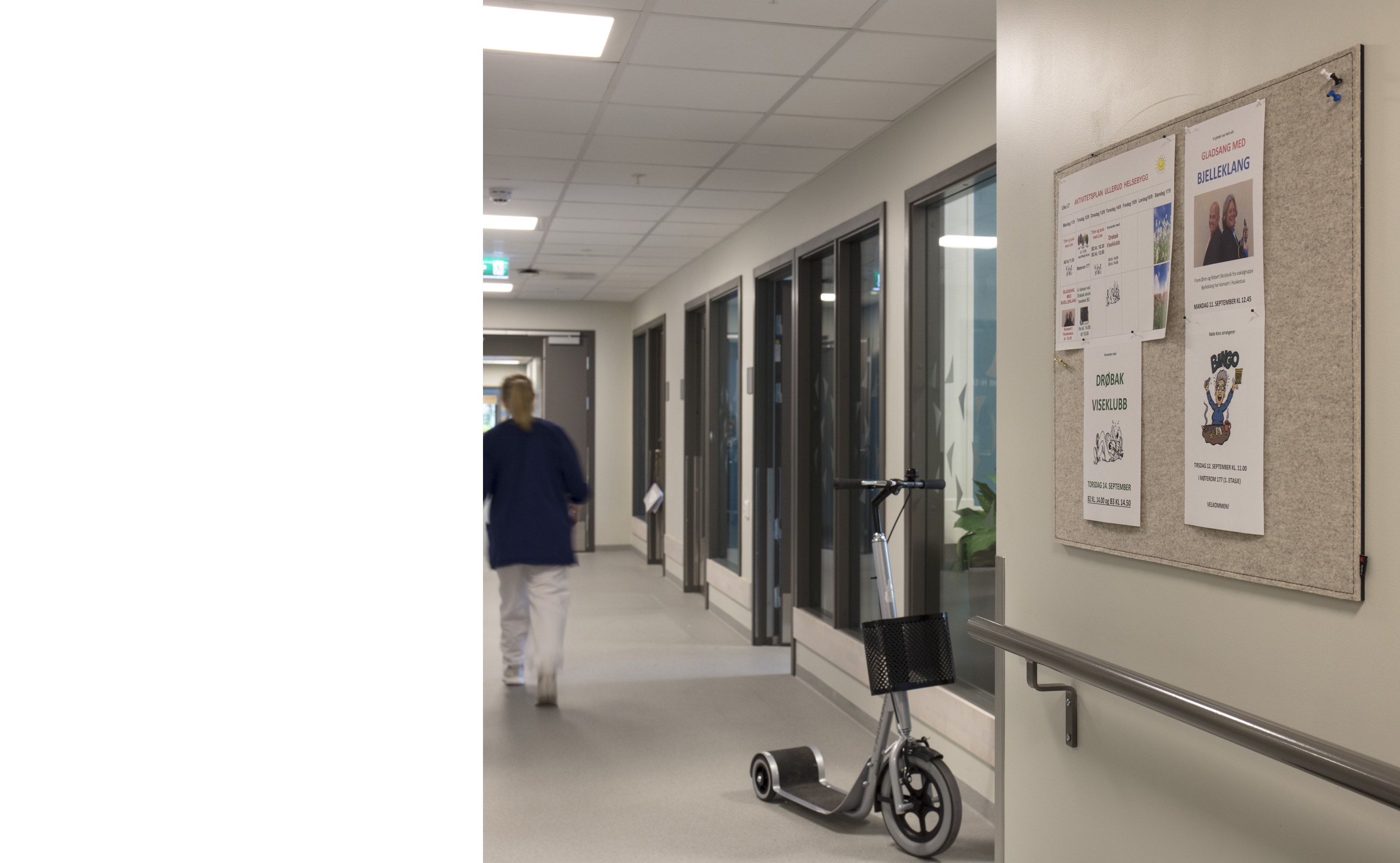 Ulleryd Helsebyg, fraster, filt, PinDot, opslagstavle, pin board, roomdivider, akustik, uld filt, inspiration, design, indretning, filttavle, udsmykning