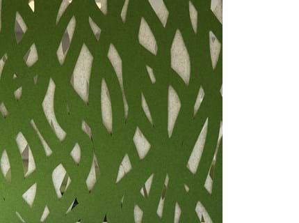 Rumafskærmning med grøn Fraster filt kontor