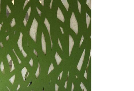 Rumafskærmning med grøn Fraster filt kontor