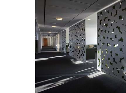 Rumafskærmning med grøn Fraster filt kontor