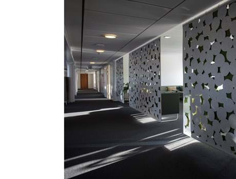 Rumafskærmning med grøn Fraster filt kontor