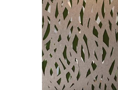 Rumafskærmning med grøn Fraster filt kontor