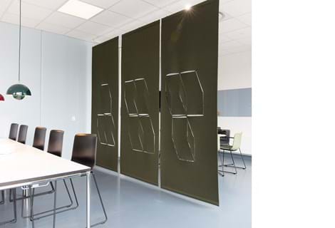 fraster, filt, cover, rumafskærmning, roomdivider, akustik, uld filt, inspiration, design, indretning, afskærmning, felt, wool felt, acoustic and decoration,