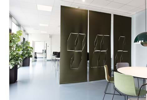 fraster, filt, cover, rumafskærmning, roomdivider, akustik, uld filt, inspiration, design, indretning, afskærmning, felt, wool felt, acoustic and decoration,