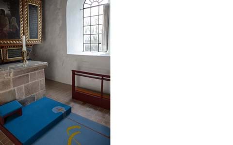 Kunstnerisk altertæppe i filt skallerup kirke (1)