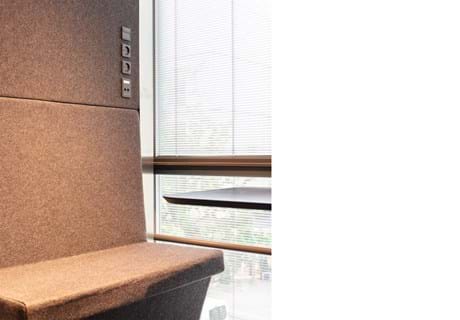 akustisk løsning, acoustic, decoration and acoustic, wool felt, baffles, vandret akustik løsning