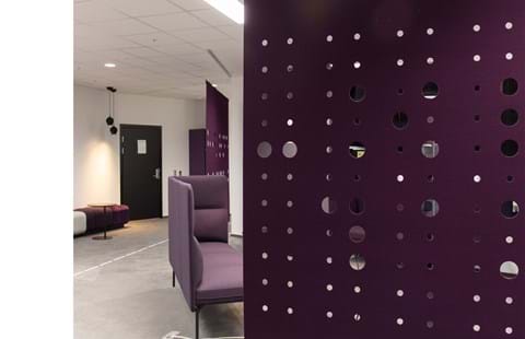 CoverSingle, rumdeler i filt, uldfilt, Roomdivider in felt,