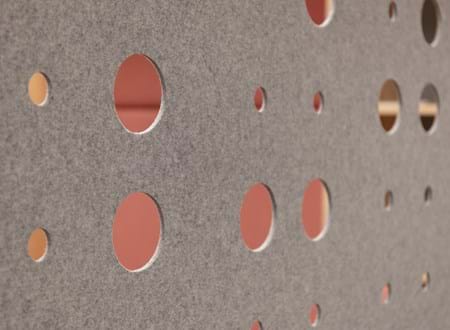 CoverSingle rumdeler i filt nedhængt fra loft