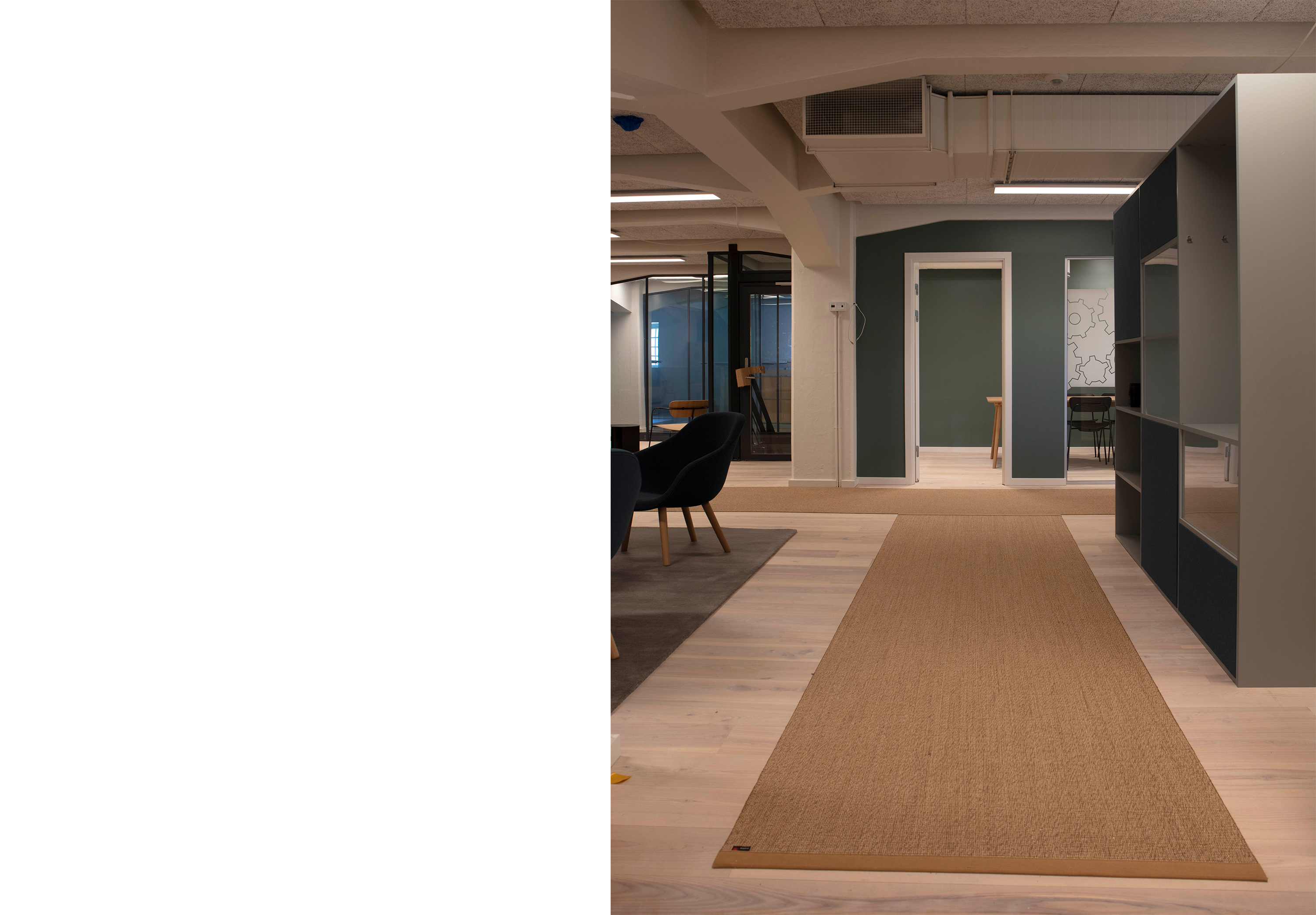 Sisal løber i kontormiljø