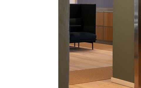 Sisaltæppe detalje i kontor