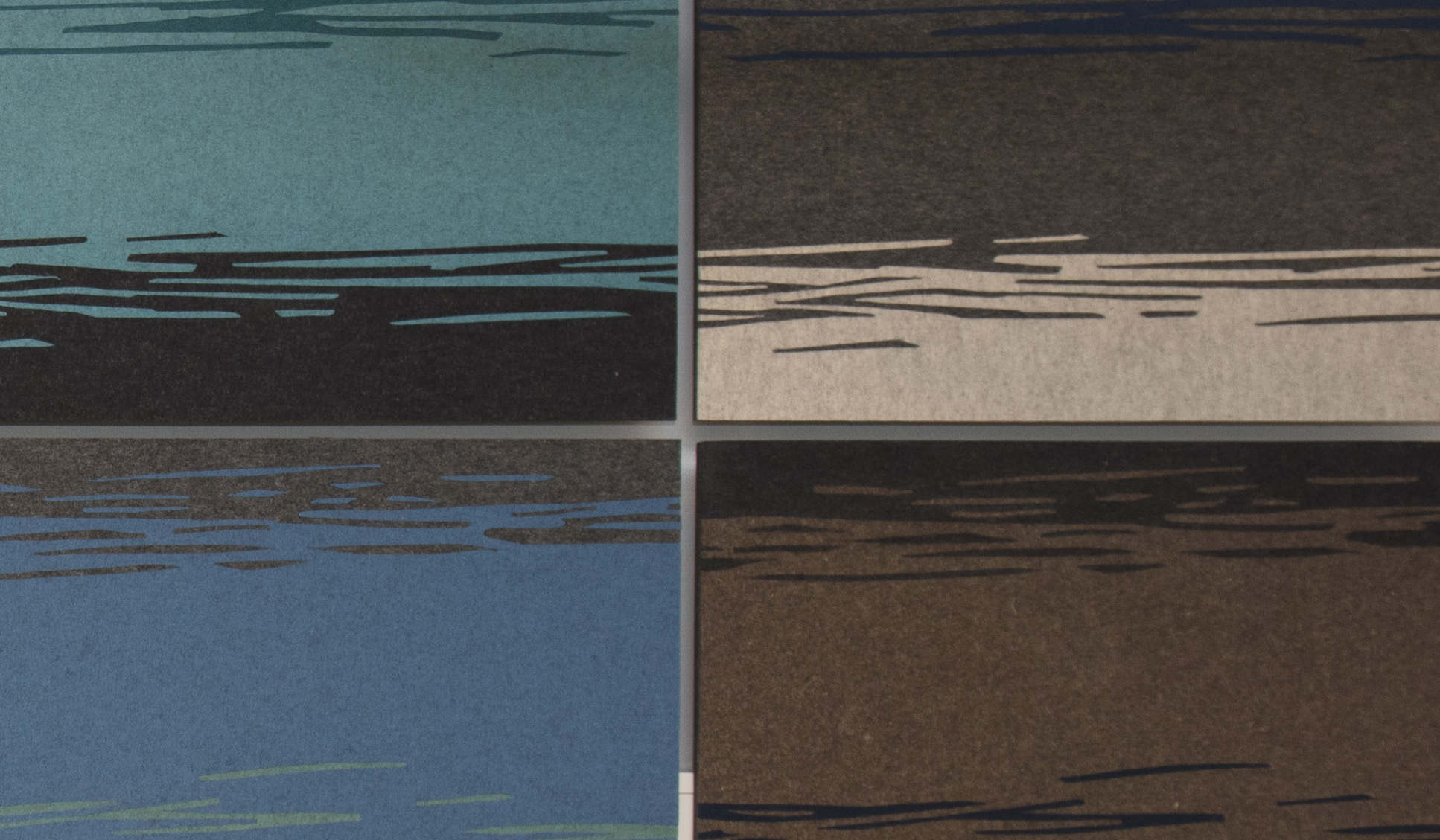 TwisterPlus acoustic panels in brown and blue felt