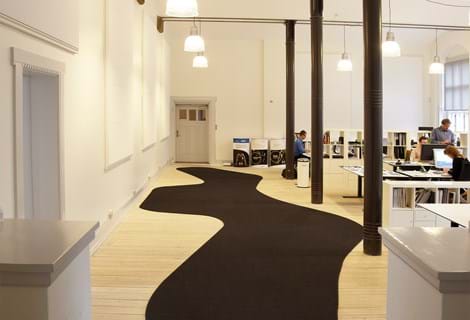 asymmetrisk filt løber på kontor, Toldboden Århus (2)